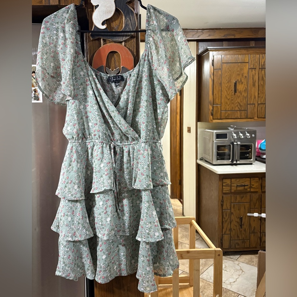 Trixxi Floral Ruffle Dress